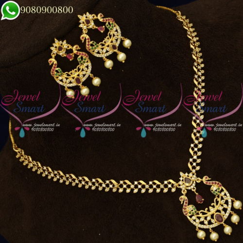 Gold Plated Jewellery Stone Necklace Chand Bali Design Online NL20253