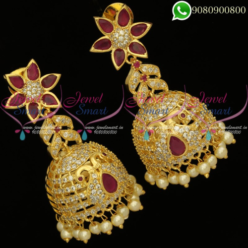 Jhumki Earrings New Designs AD Stones Low Price Jewellery Online J20273