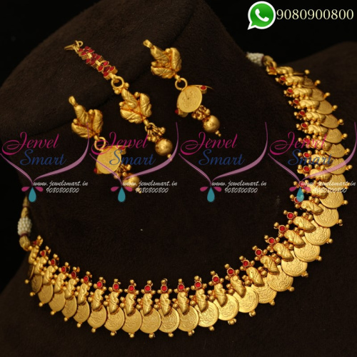 Laxmi Coin Necklace Temple Jewellery Traditional Design Collections NL20314