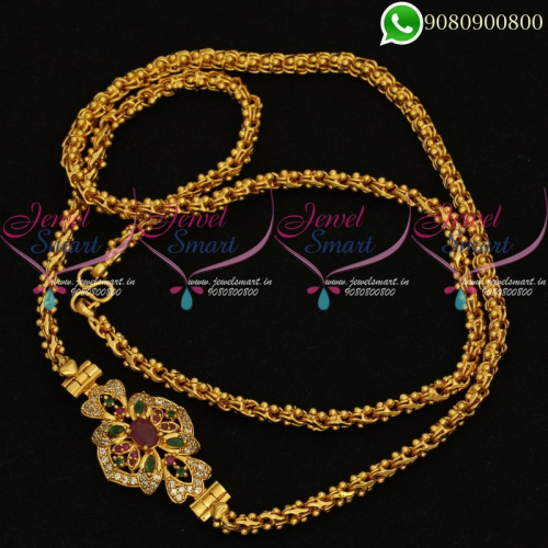 Mugappu Chain Design AD Stones Gold Plated South Indian Covering Models C20375