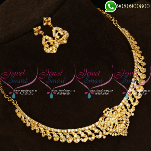 South Indian Jewellery Necklace Set Gold Plated Getti Item Thick Metal NL20325