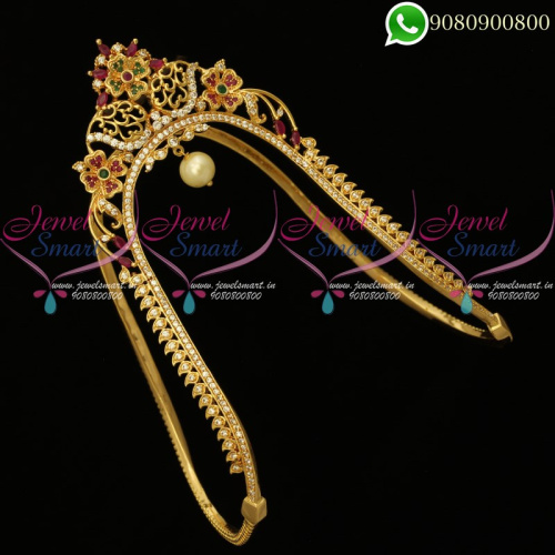 Wedding Jewellery Designs Bridal Gold Plated Vanki AD Stones V20248