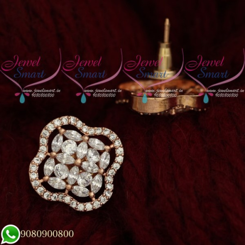 American Diamond Earrings Rose Gold Plated Jewellery Online ER20535