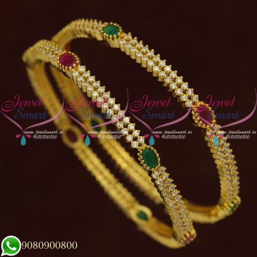 Bangles For Wedding CZ Jewellery Gold Plated New Designs Online B20573