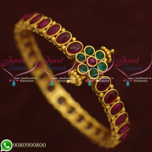 Bracelets For Women Real Kemp Stones Jewellery Traditional Indian Designs Online B20563
