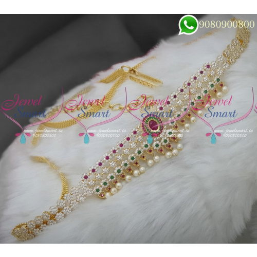 Hip Chains Fashion Jewellery Designs American Diamond Stones Online H18641