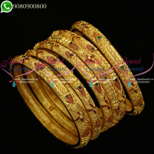 One Gram Gold Jewellery South Indian Bangles Design Online B20480