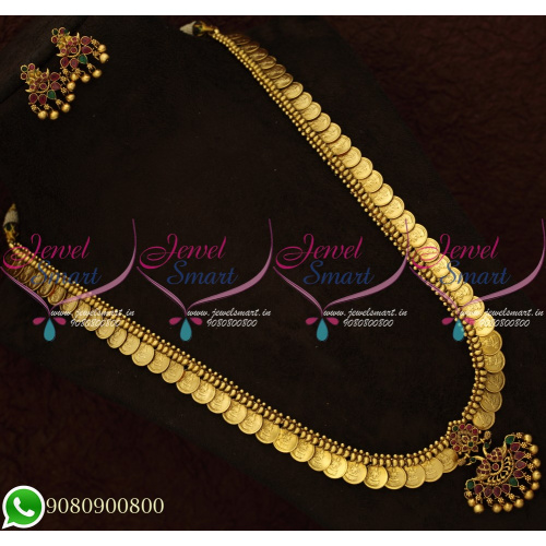 Temple Coin Long Necklace Antique Jewellery Traditional Design