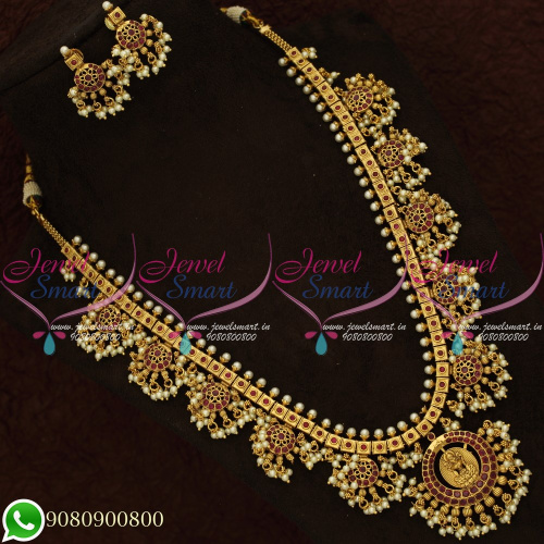 Temple Jewellery Guttapusalu Haaram South Indian Traditional Design Online NL20579