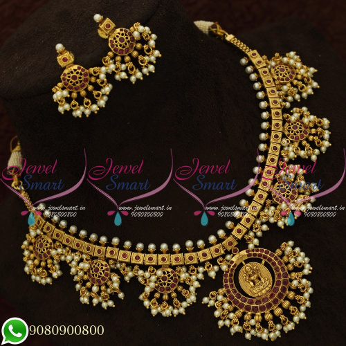 Temple Jewellery Guttapusalu Necklace South Indian Traditional Design Online NL20582