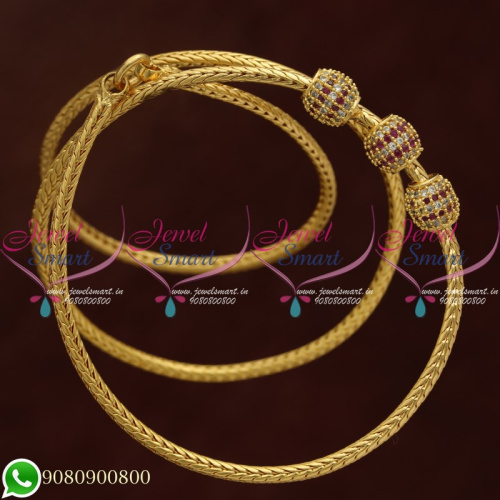 Gold Plated Ball Mugappu Chain Thali Kodi Model South Indian Jewellery C20643
