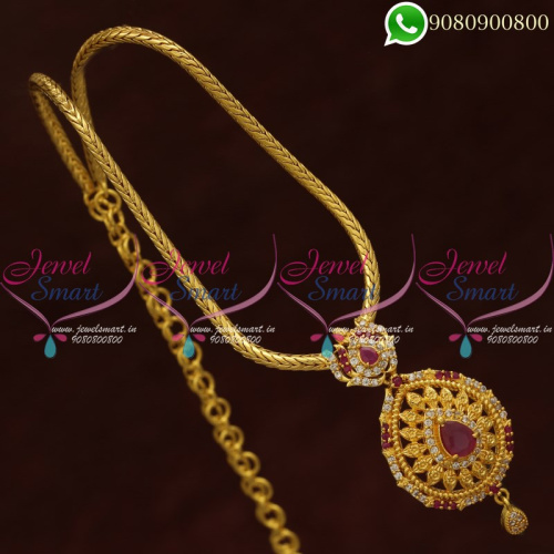 Gold Plated Chain Pendant South Indian Artificial Jewellery Designs Shop PS20745