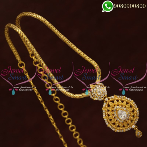 Gold Plated Chain Pendant South Indian Imitation Jewellery PS20746