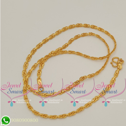 Gold Plated Chains 18 Inches Fancy Design Delicate Cut New Collections C18685