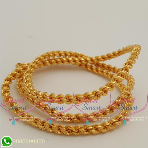 Gold Plated Thali Kodi Chain 5 MM Thick Twisted Design Daily Wear 24 Inches C20629