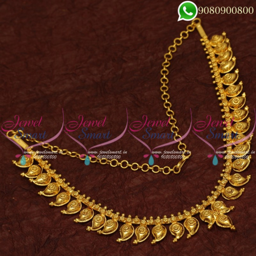 Gold Plated Necklace Mango Design Traditional South Indian Jewellery NL20755