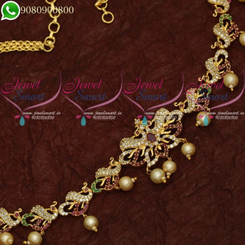 South Indian Kamarband American Diamond Bridal Jewellery Hip Chains Online H20666