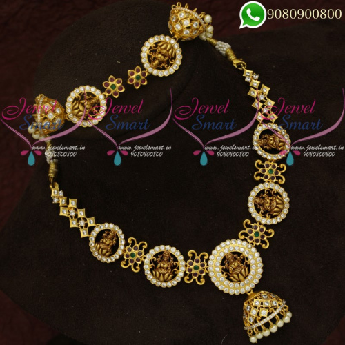 Temple Jewellery Gold Design American Diamond Stones Studded NL20722