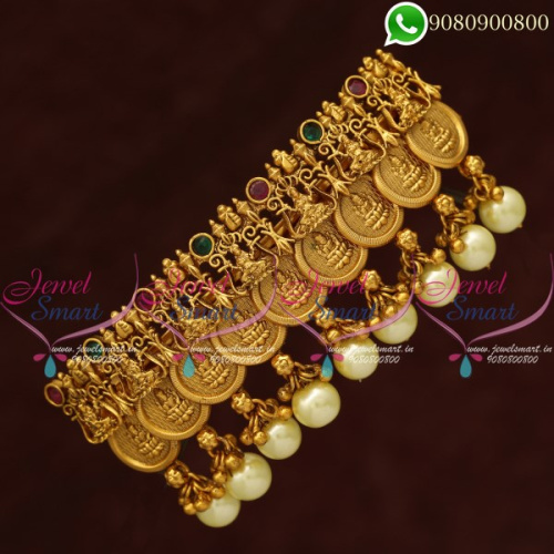 Temple Jewellery Hair Clips Lakshmi God Coin Engraved Designs Online H20730