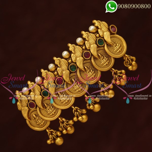 Temple Jewellery Hair Clips Laxmi God Coin Engraved Designs Online H20731