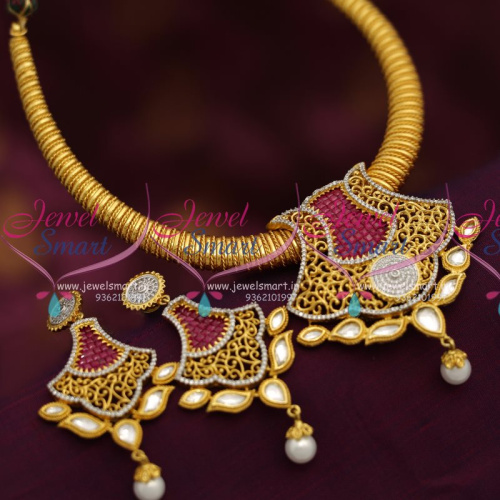 NL6935 One Gram Stylish Gold Design CZ Kundan Jewellery Imitation Buy Online