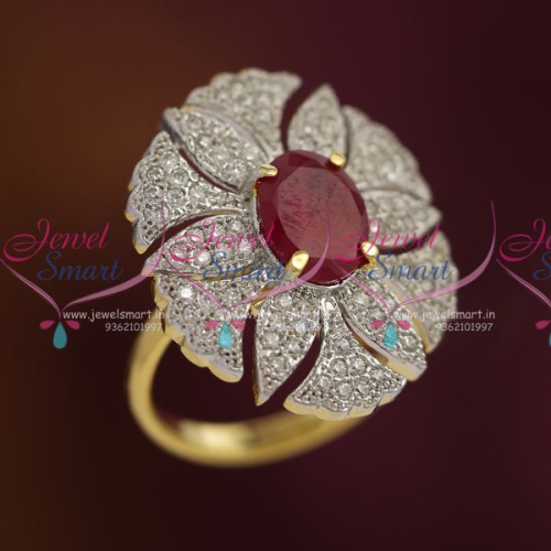 FR7067 Free Size Adjustable Finger Rings Ruby White Matching Accessory Online