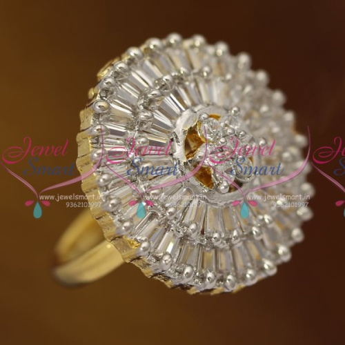 FR7069 Free Size Adjustable Finger Rings White Stones Matching Accessory Online