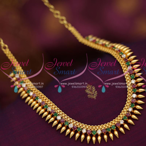 NL6648 Simple Delicate Design Multi Colour Semi Precious Chain Necklace Online