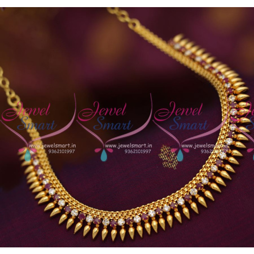 NL6649 Simple Delicate Design Ruby White Chain Handmade Necklace Online
