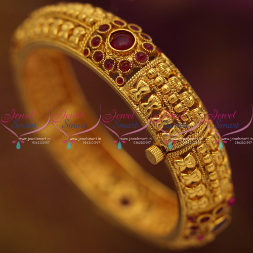 B6827 Reddish Kemp Screw Open Bangle Kada Latest Handmade Jewellery Online