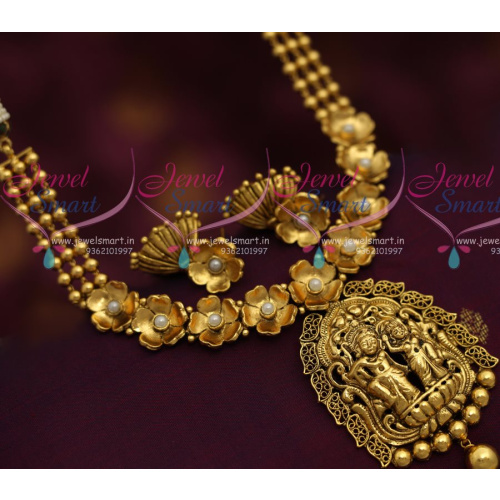 NL7164 Antique Nagas Radha Krishna Temple Jewellery Designs Necklace Buy Online