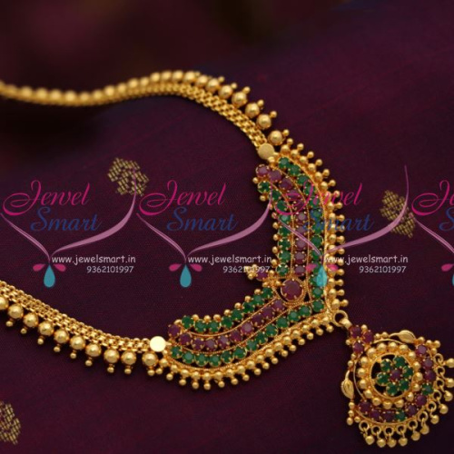 NL6918 Ruby Emerald Fancy Artificial Beads Haram Gold Imitation Jewellery Online