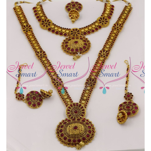 WS6967 Latest Bridal Wedding Dulhan South Indian Traditional Jewellery Set 