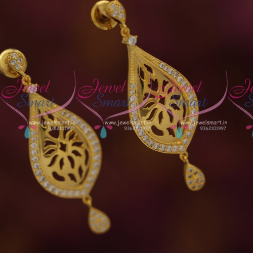 ER7328 Gold Plated Stylish Glossy Finish CZ Earrings Latest Fashion Jewellery Online