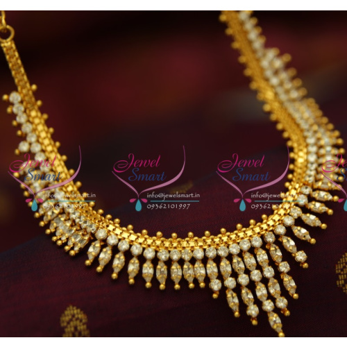 NL5105 AD Sparkling White Gold Design Imitation Jewellery Necklace Set Buy Online