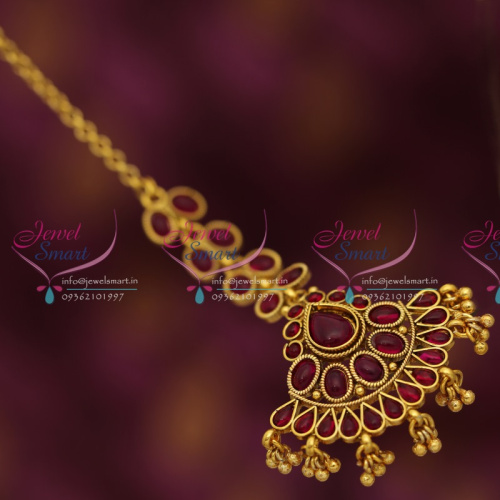 MT6769 Kemp Maang Tikka Latest Gold Design South Traditional Wedding Jewellery