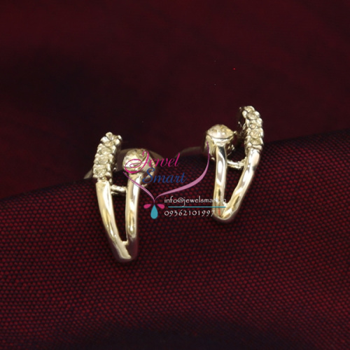 Silver Plated Diamond Look Immitation Tops Earrings Press Lock Fashion Jewellery