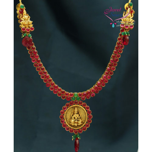 Exclusive Traditional Handmade Temple Kemp Stones Necklace Earrings