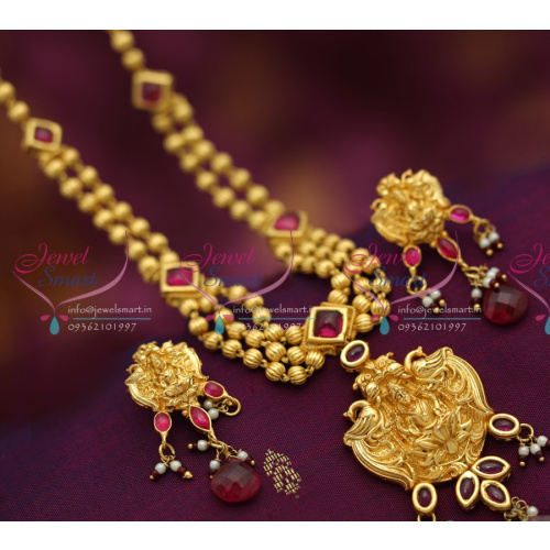 TNL0288 One Gram Gold Plated Temple Jewellery Beaded Design Necklace Buy Online