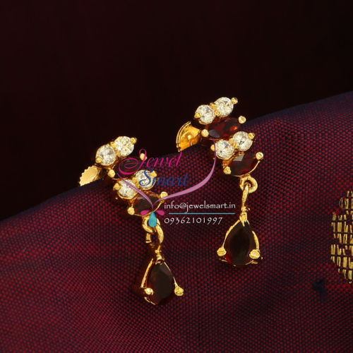 GPE0309 Gold Plated Screw Back AD Earrings Indian Traditional Gold Work Imitation Jewelry