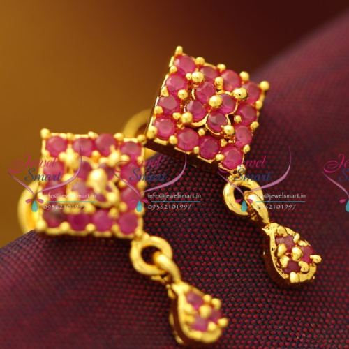 GPE0310 South Indian Traditional Screwback Earrings Semi Precious Stones Buy Online 
