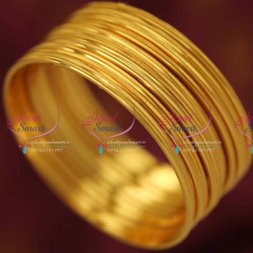 B5035M 2.6 Size 12 Pieces Gold Design Thin Bangles Daily Casual Wear Buy Online