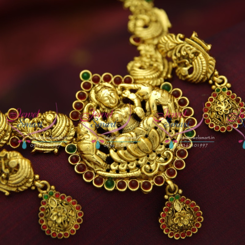 NL5177 Lakshmi God Design Antique Nakshi Nagas South Traditional Temple Jewellery Online