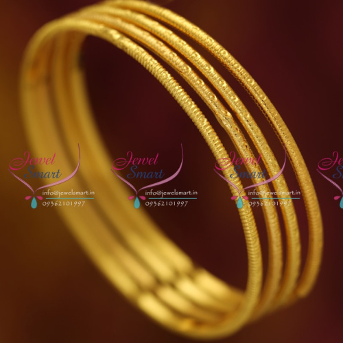 B0545M 2.6 Size 4 Pcs Thin Delicate Design Gold Plated Bangles Fancy Jewellery Online