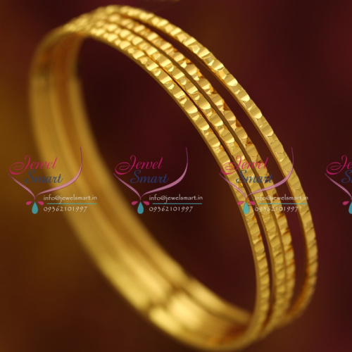 B0549M 2.6 Size 4 Pcs Thin Delicate Design Gold Plated Bangles Fancy Jewellery Online