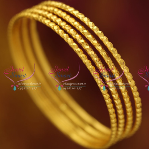 B0550S 2.4 Size 4 Pcs Thin Delicate Design Gold Plated Bangles Fancy Jewellery Online