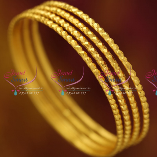 B0550S 2.4 Size 4 Pcs Thin Delicate Design Gold Plated Bangles Fancy Jewellery Online