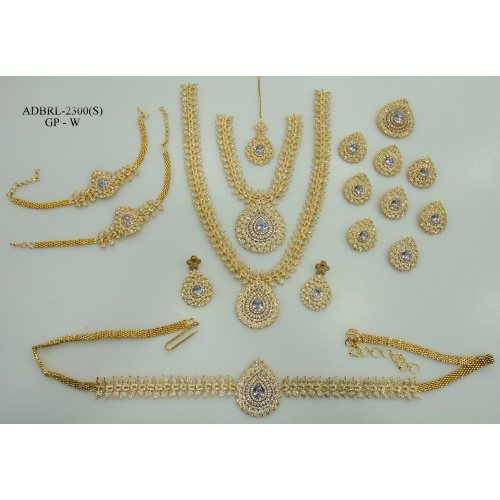 ADBRL2300GPW American Diamond Grand Full Bridal Jewellery Set Buy Online