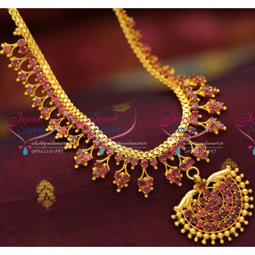 NL0729 Ruby Emerald Gold Design Imitation Jewellery Necklace Set Buy Online