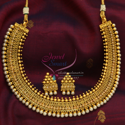 NL0731 Beads Model Pearl Gold Design Jewellery Set Antique Gold Low Price